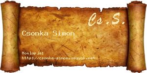 Csonka Simon névjegykártya