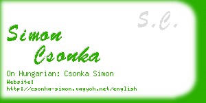 simon csonka business card
